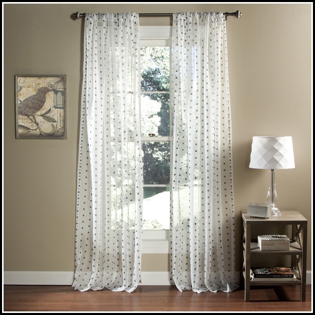 White Sheer Polka Dot Curtains