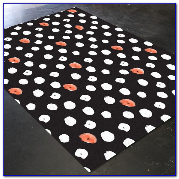 Polka Dot Rug Black And White