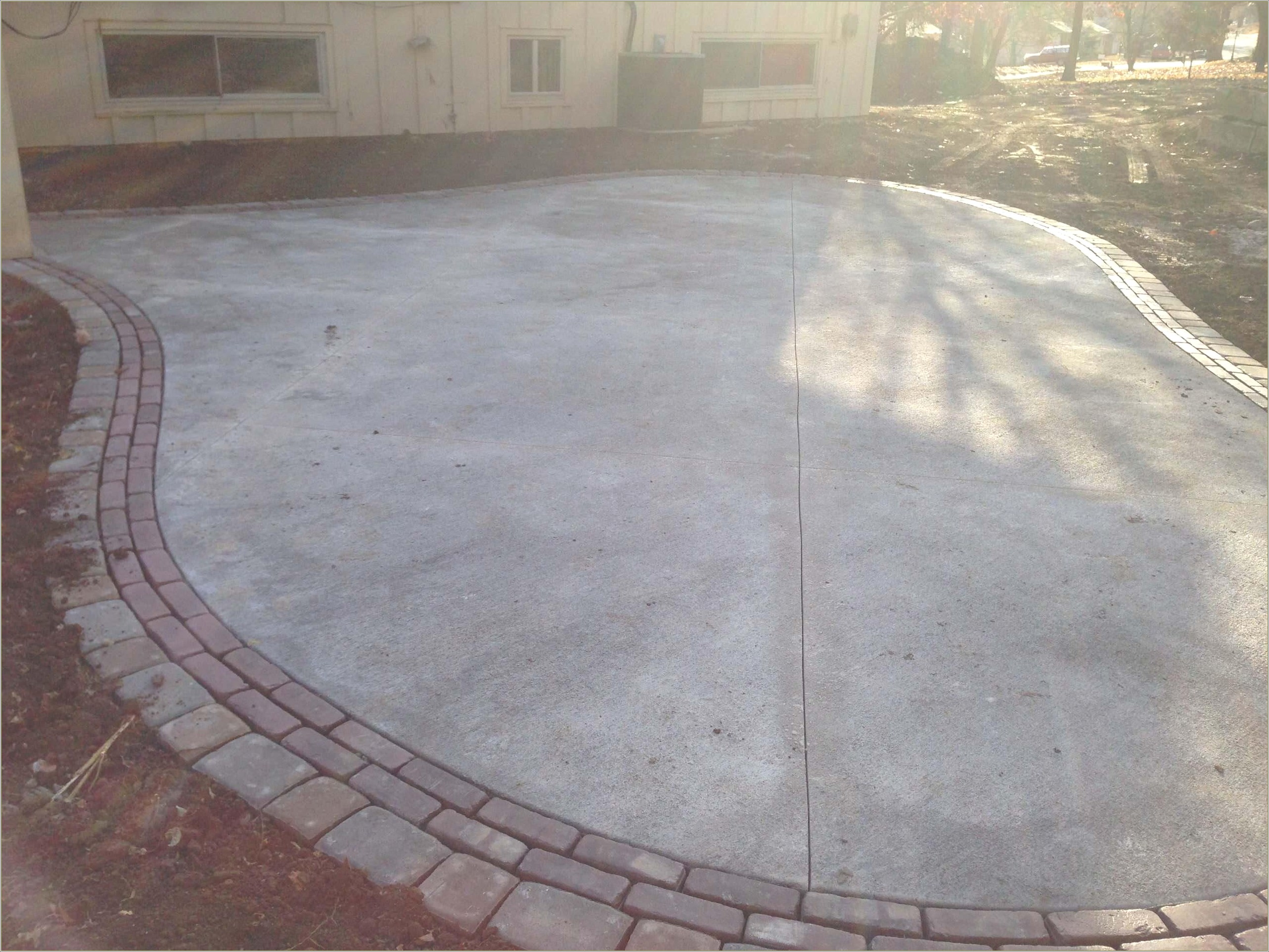 Concrete Patio With Brick Border