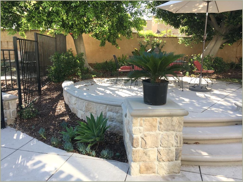 Concrete Patio With Paver Border