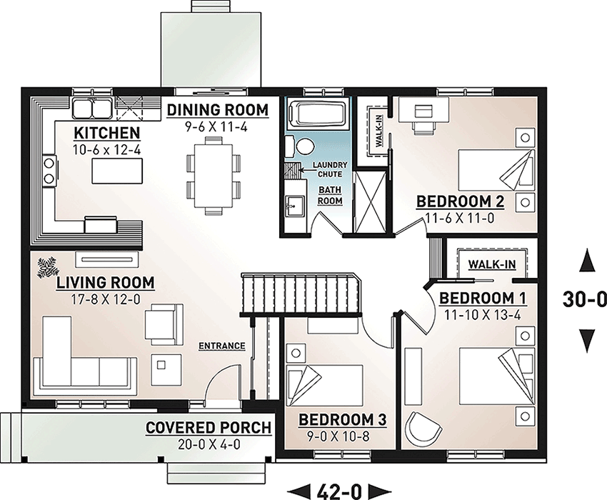 3 Bedroom Ranch Home Plan 21272DR Architectural Designs House Plans