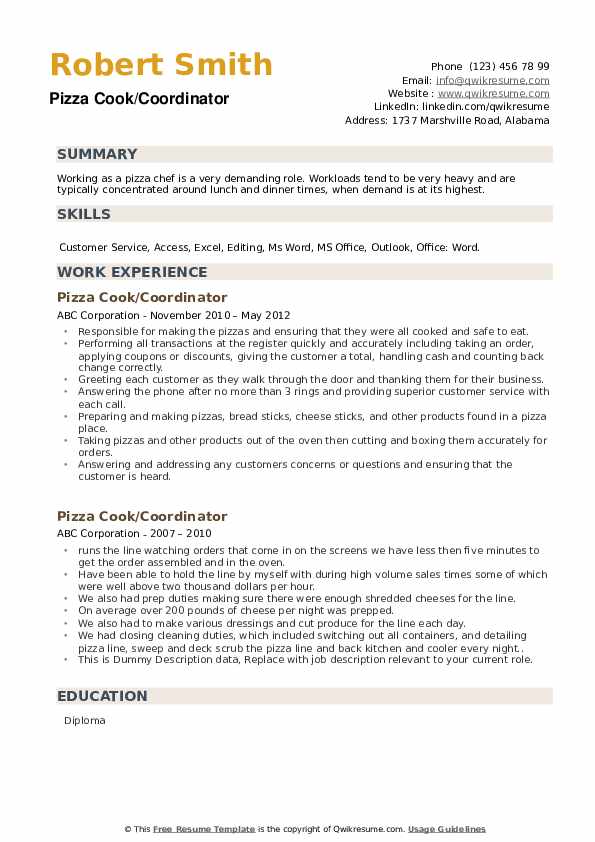 Resume Examples Pizza Hut California Kitchen Job Application Pdf Review ...