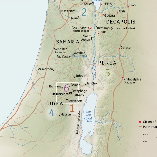 Map of Areas Where Jesus Lived and Taught | Life of Jesus