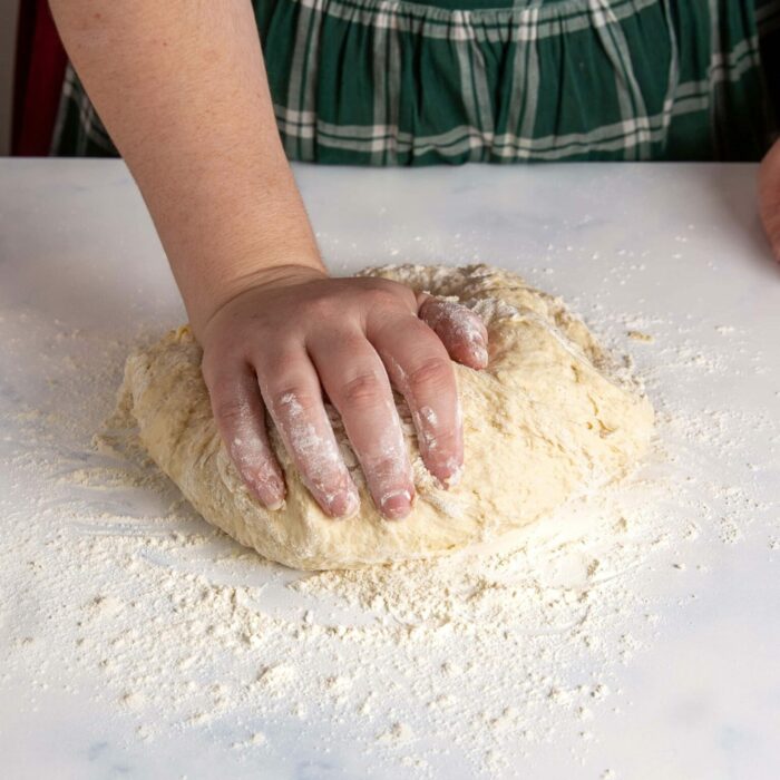 kneading dough by hand