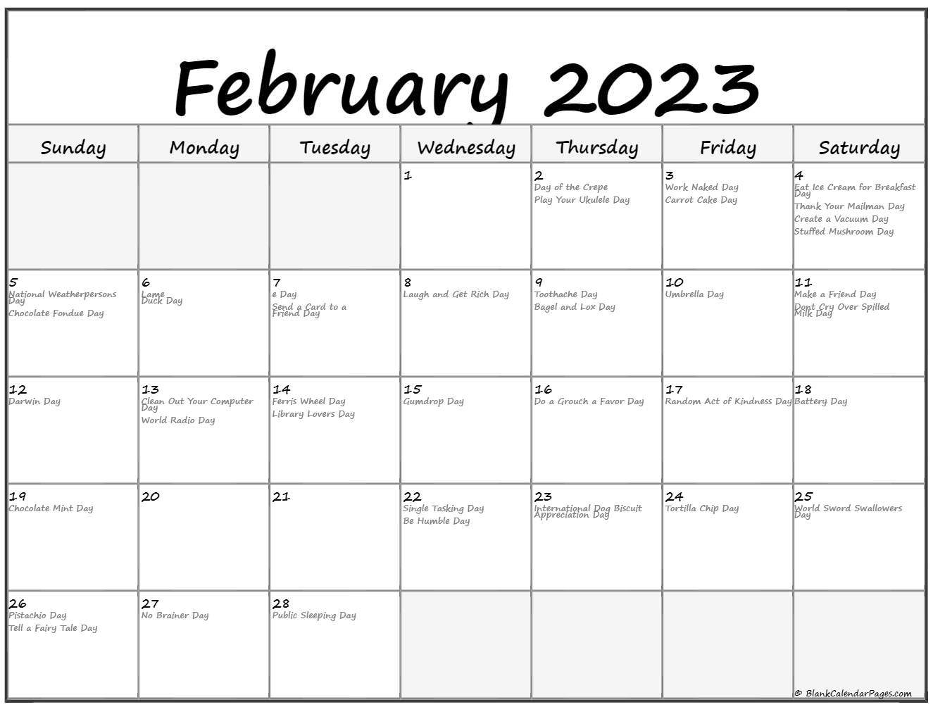 National What Day Calendar 2020 02/2022