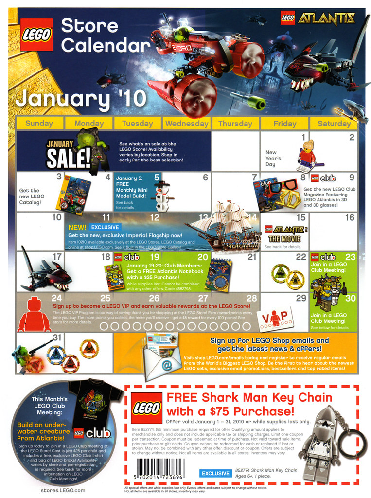 Lego Promo Calendar January 2024 LEGO Store Calendar January '10 Front LEGO Store Calenda… Flickr