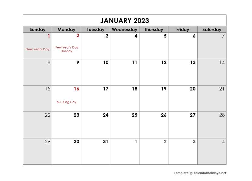 Editable 2023 Monthly Calendar Template Word