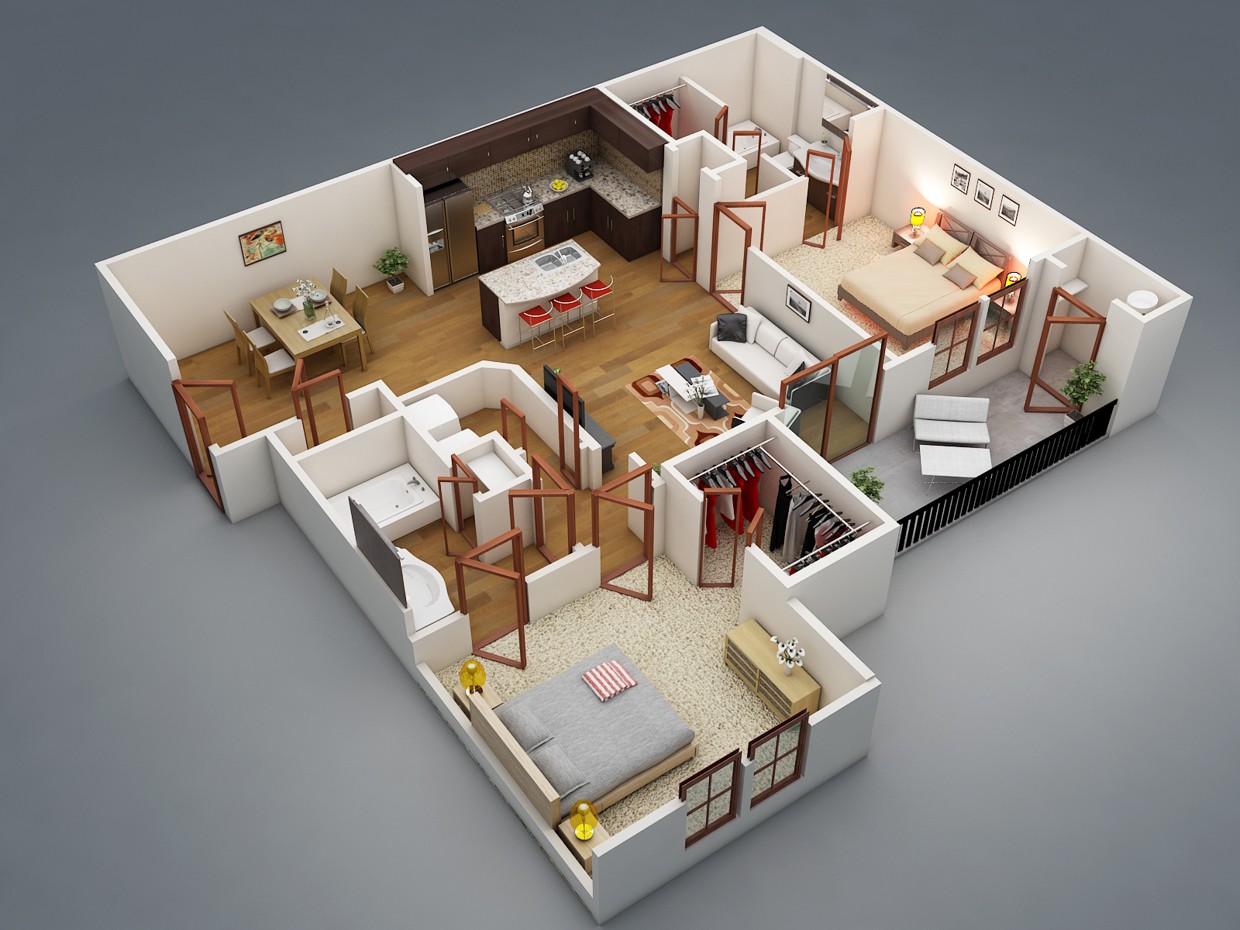 2 Bedroom Apartment/House Plans