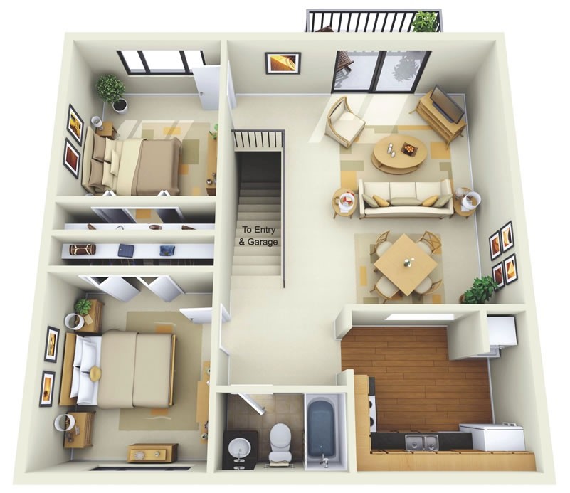 2 Bedroom Apartment/House Plans smiuchin