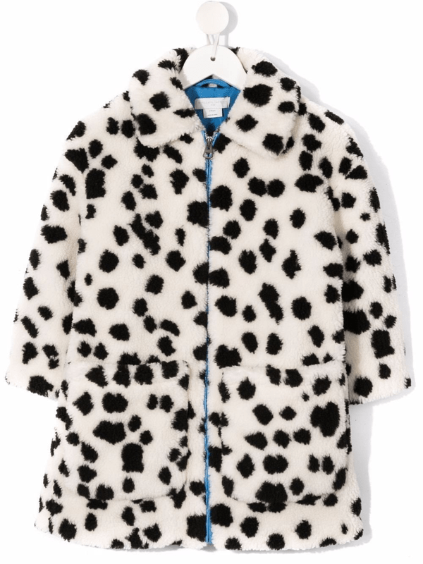 Dalmatian Spot Faux Shearling Coat