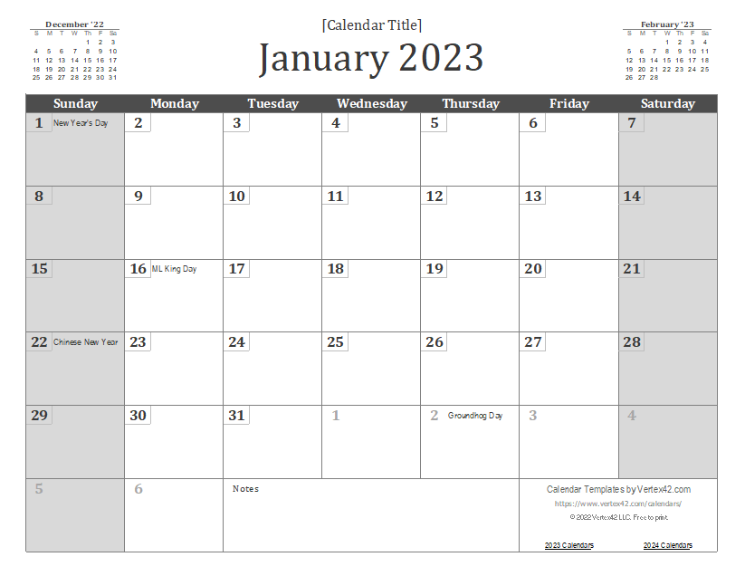 2023 calendar quarterly printable 2023 Calendar Templates and Images