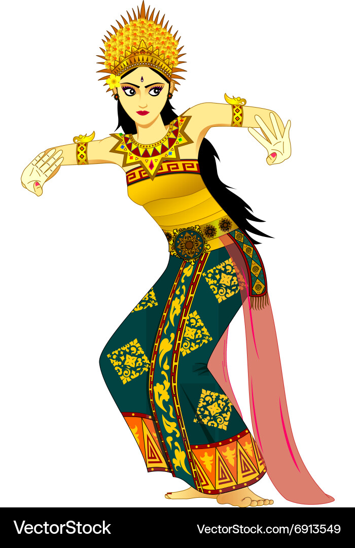 Balinese dancer Royalty Free Vector Image VectorStock