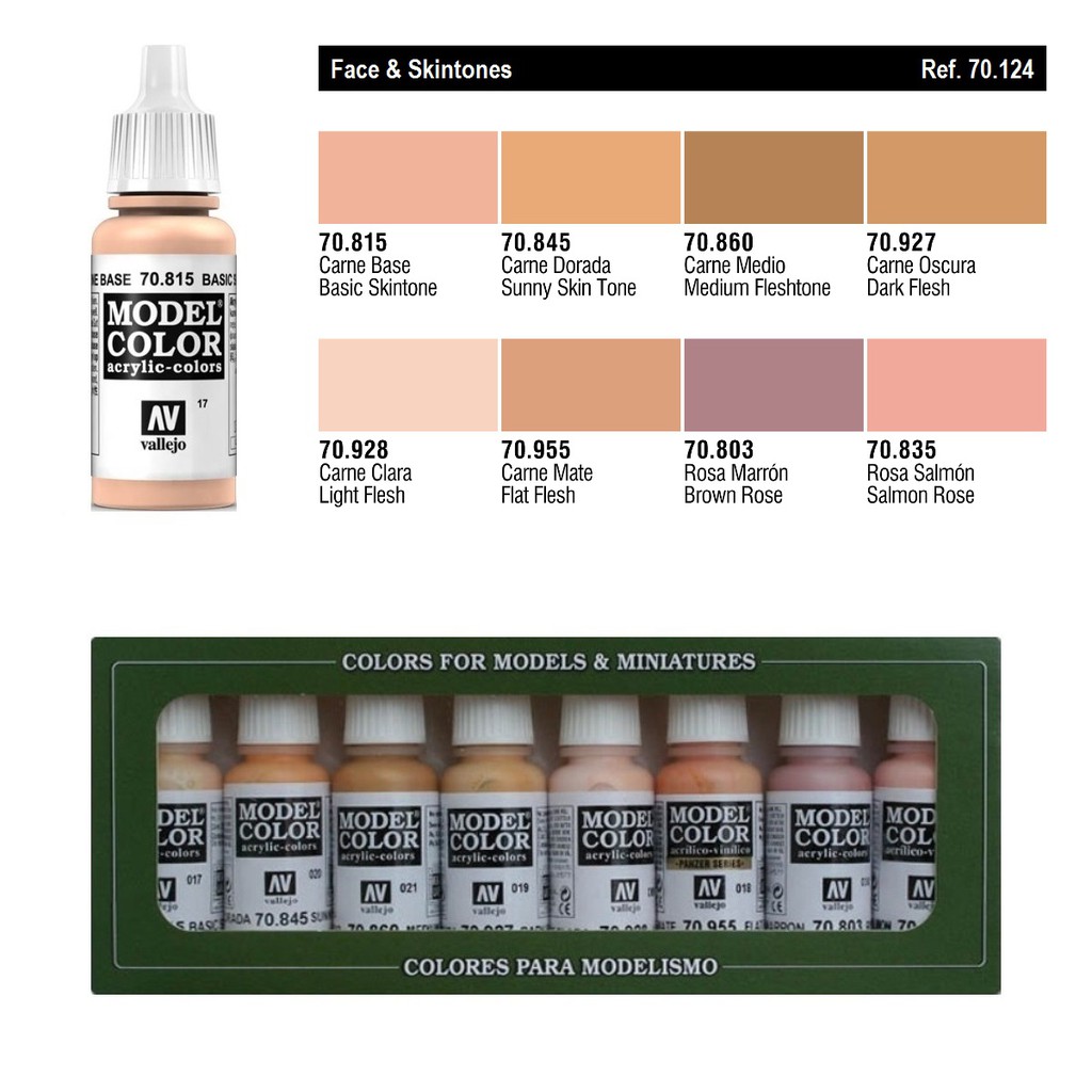 Vallejo Model Color Acrylic Paint 17ml 70124 Face & Skin Tones Shopee Malaysia