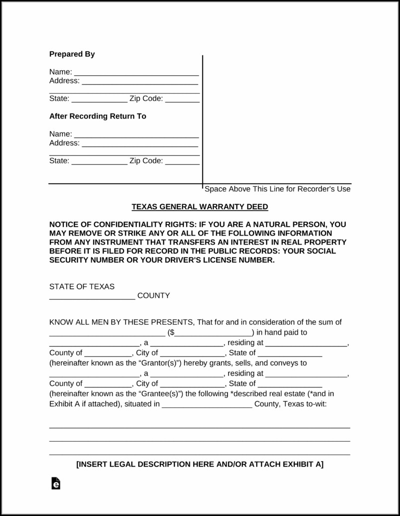 General Warranty Deed Form