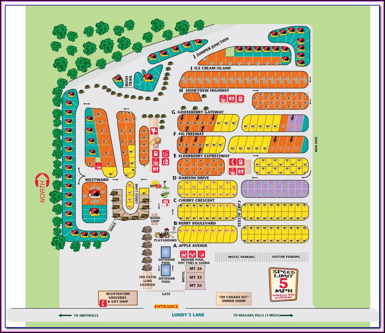 Myrtle Beach Koa Site Map