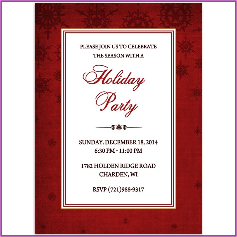 Formal Christmas Party Invitation Templates - Template 2 : Resume ...