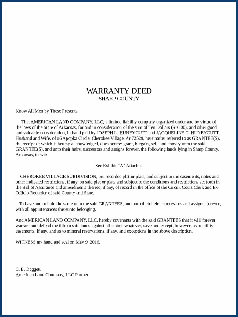 Blank Warranty Deed Form Missouri