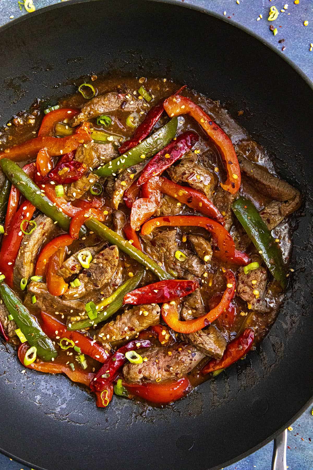 Szechuan Beef in a pan