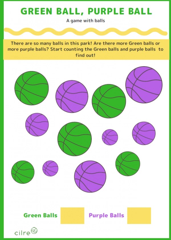 Green Ball Purple Ball – Worksheet – Cilre