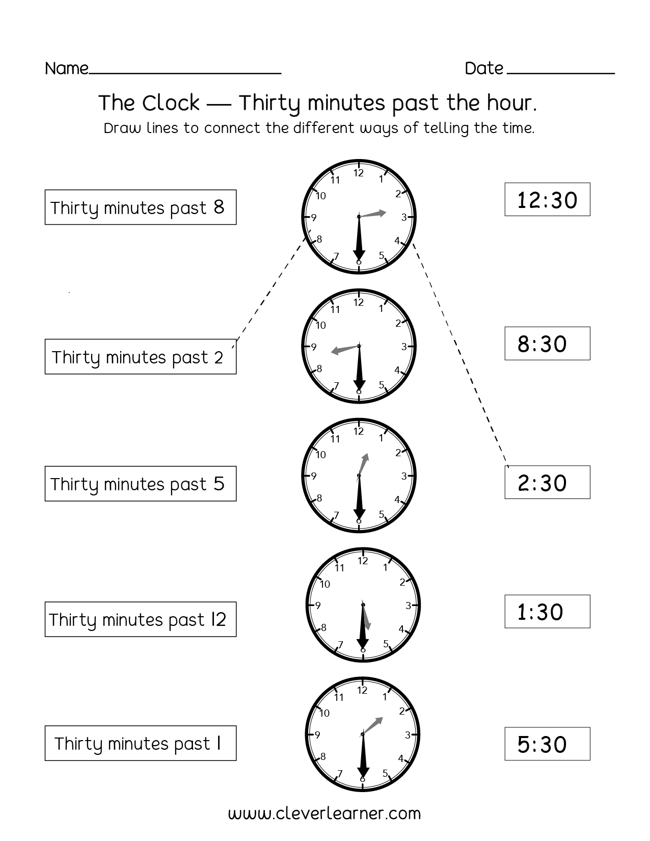 time-to-hour-and-half-hour-worksheets