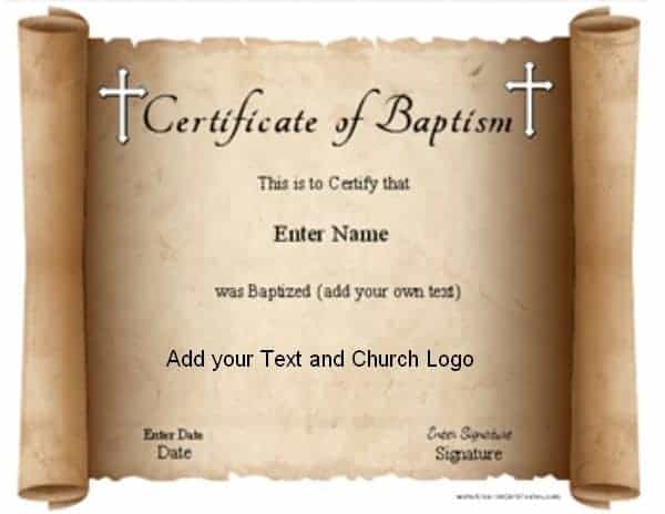 Free Printable Baptism Certificate | Customizable