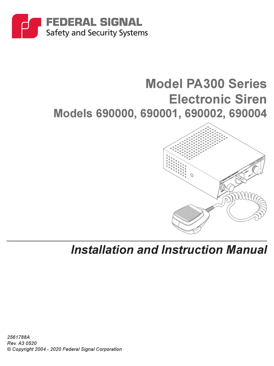 Federal Signal Pa640 Wiring Diagram - Wiring Diagram and Schematic