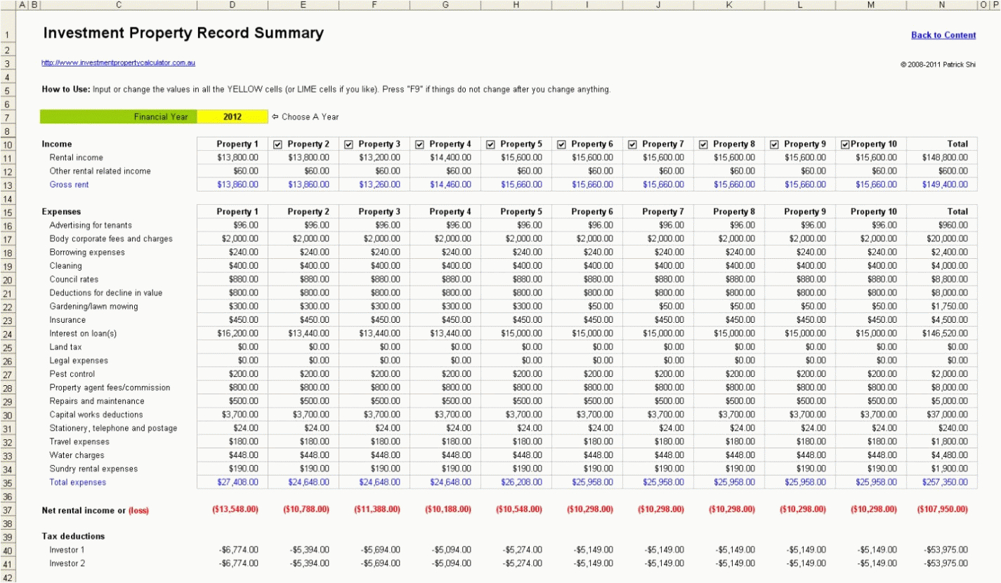 Rental Income And Expense Spreadsheet Template — db-excel.com