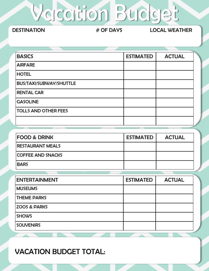 Vacation Expense Spreadsheet Free Printable Travel — db-excel.com