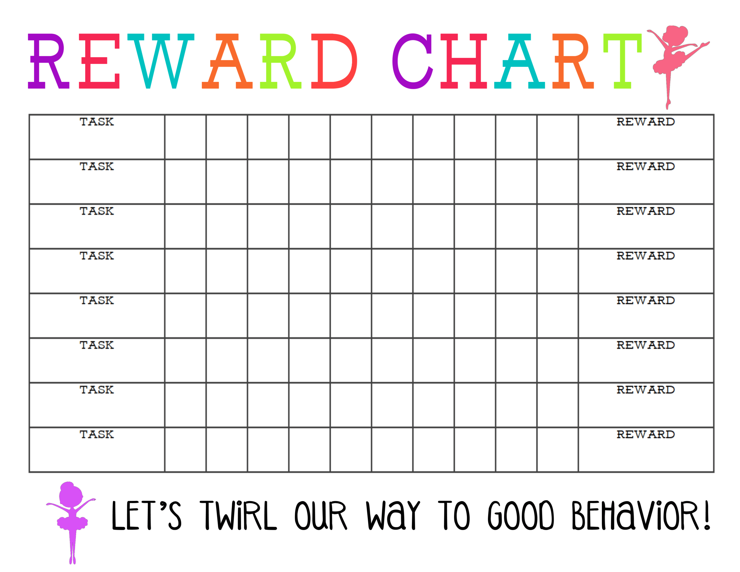 Printable Reward Chart – The Girl Creative Intended For Blank Reward