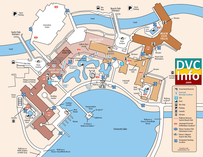 Disney's Beach Club Villas Resort Map