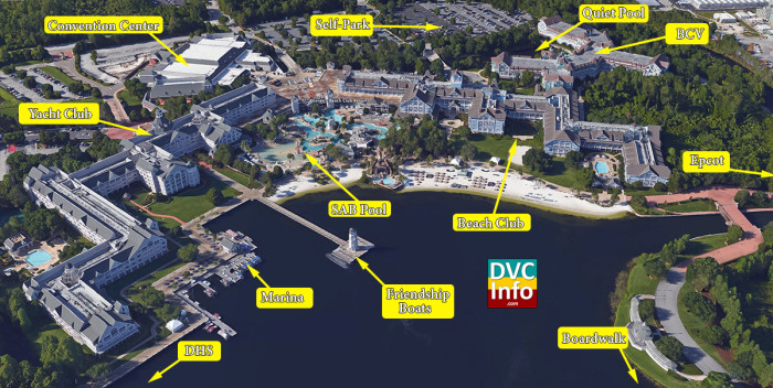 Disney's Beach Club Villas Satellite View