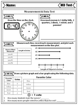 2nd Grade Math Tests ⭐ Common-Core Aligned Assessments ⭐ Mega Bundle