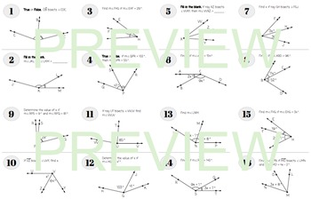 Angle Addition & Angle Bisector w/ Algebra Task Cards by School of Fisher