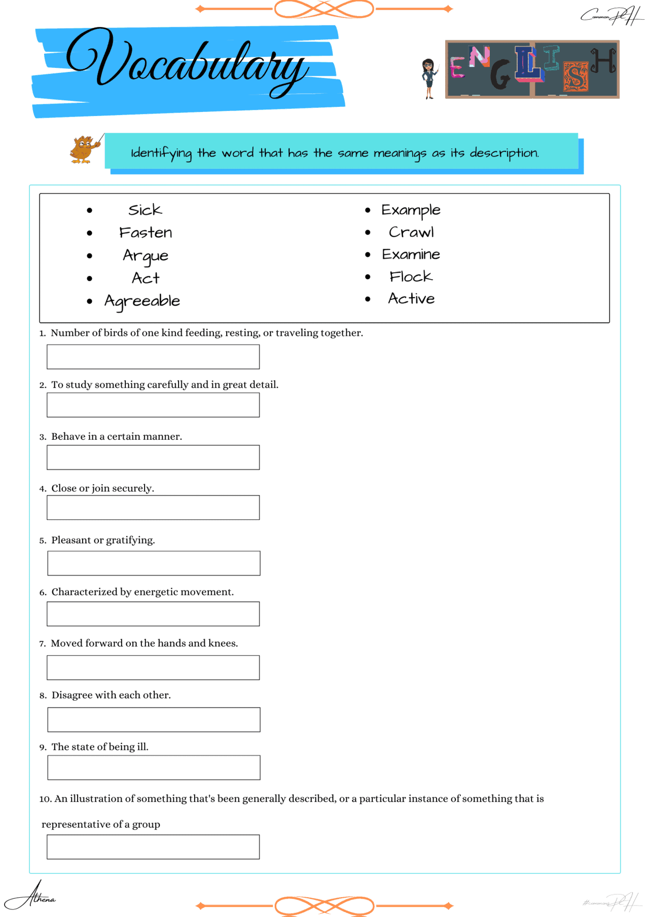 Grade 3 English Worksheets Vocabulary Education PH