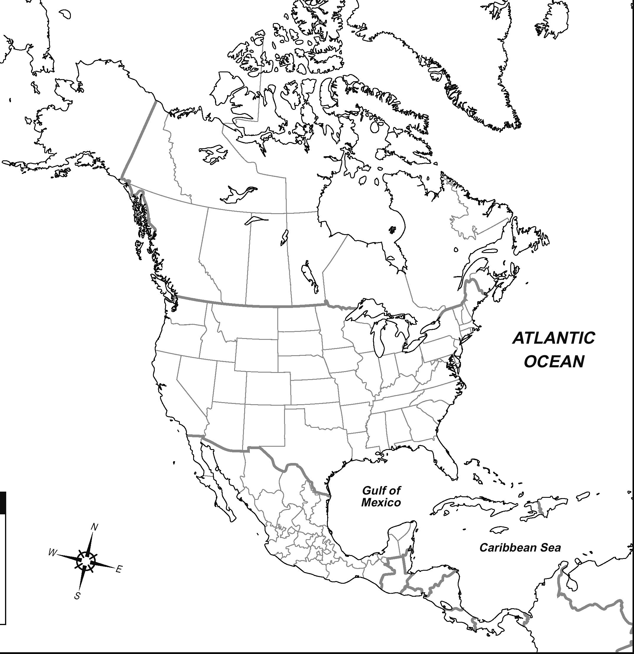 Printable Blank North America Map