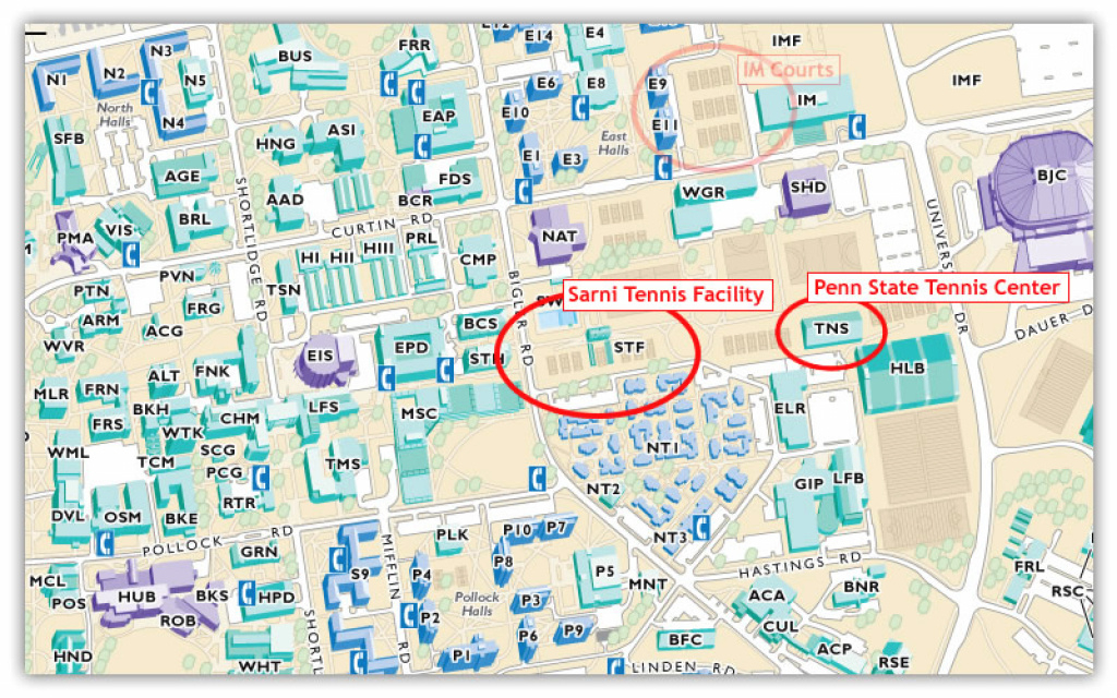 Penn State University Park Campus Map Printable Map