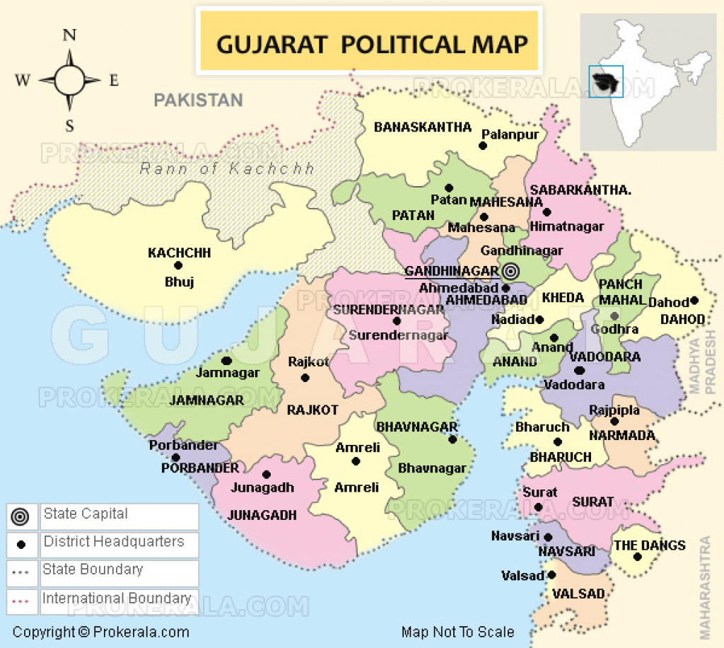 Map Of Gujarat State District Wise Printable Map