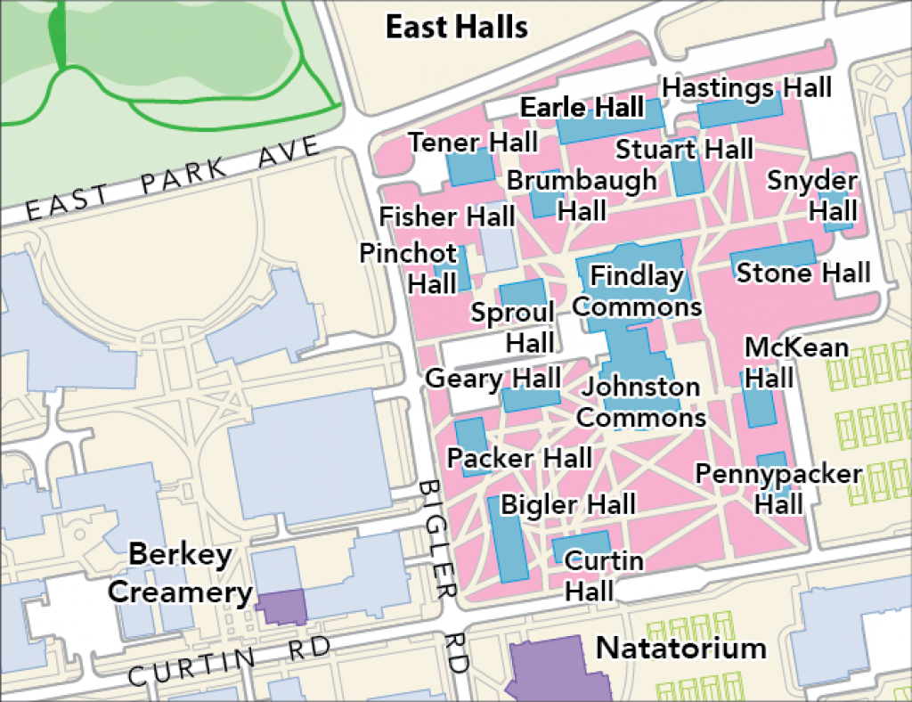 Penn State University Park Campus Map Printable Map