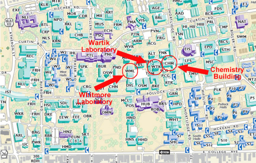 Penn State University Park Campus Map Printable Map