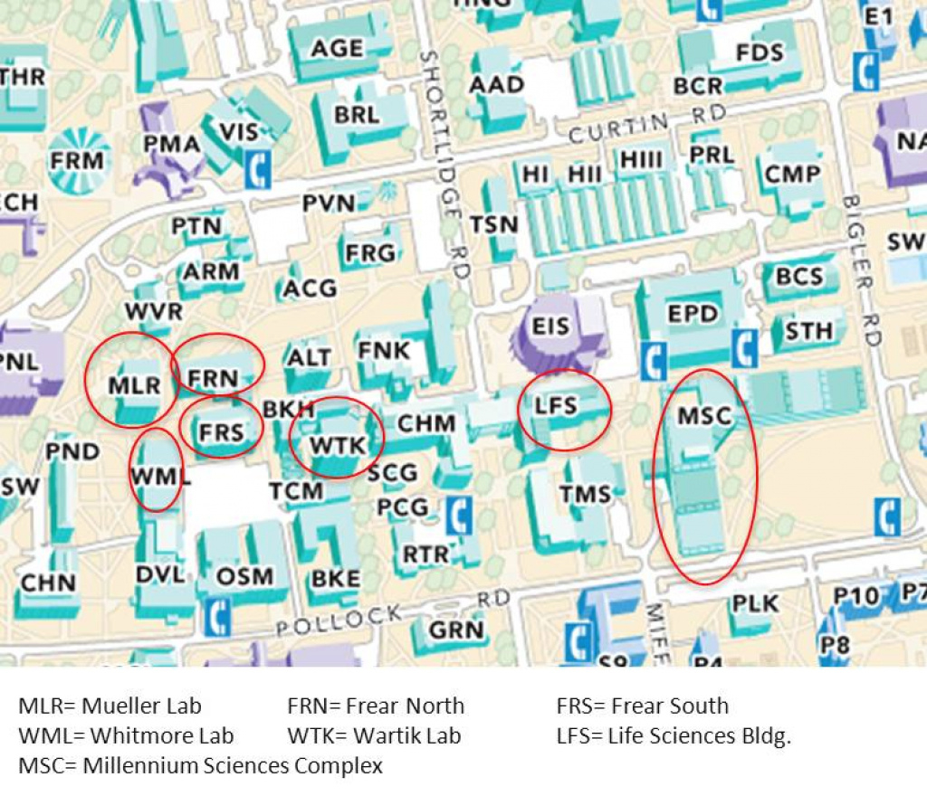 Penn State Building Map Printable Map