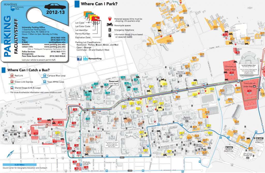 Penn State University Park Campus Map Printable Map