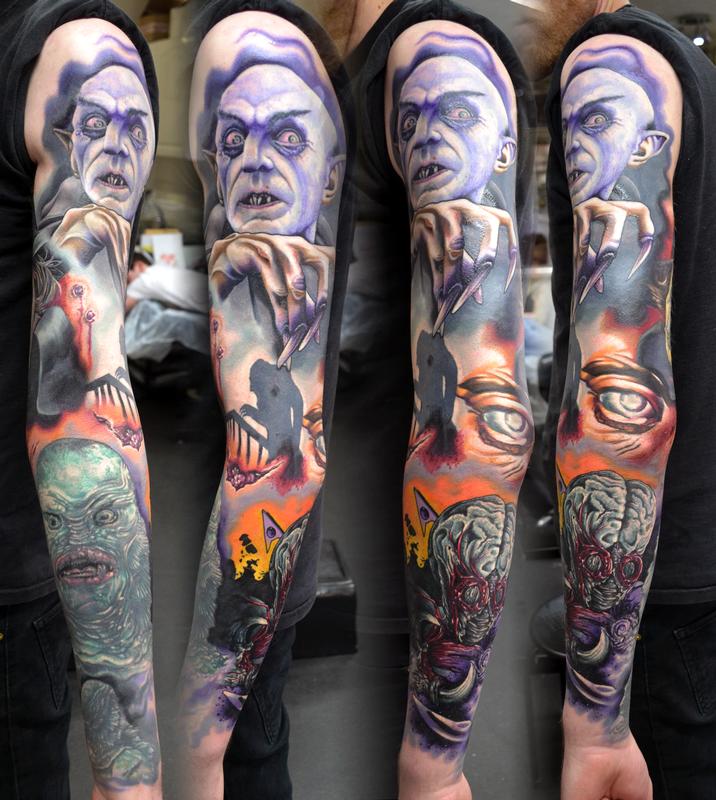 Tattoos by Alan Aldred Tattoos Movie Horror Sleeve Tattoo