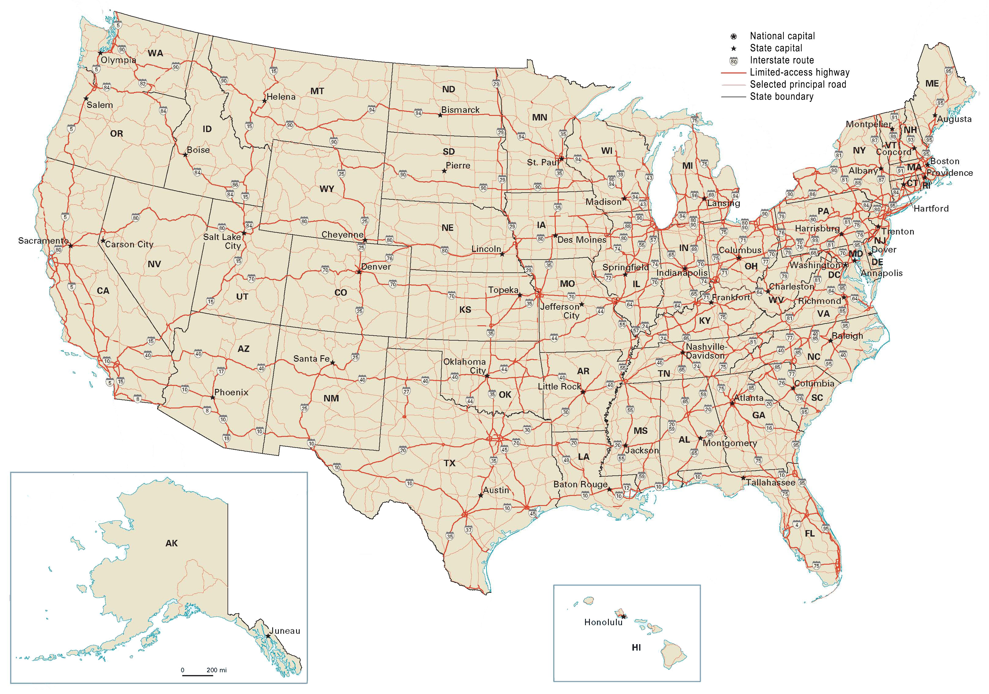 Map Of United States Cities And Highways US Road Map Interstate Highways in the United States GIS Geography