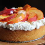 Olive Oil Honey Cake with Fresh Peaches