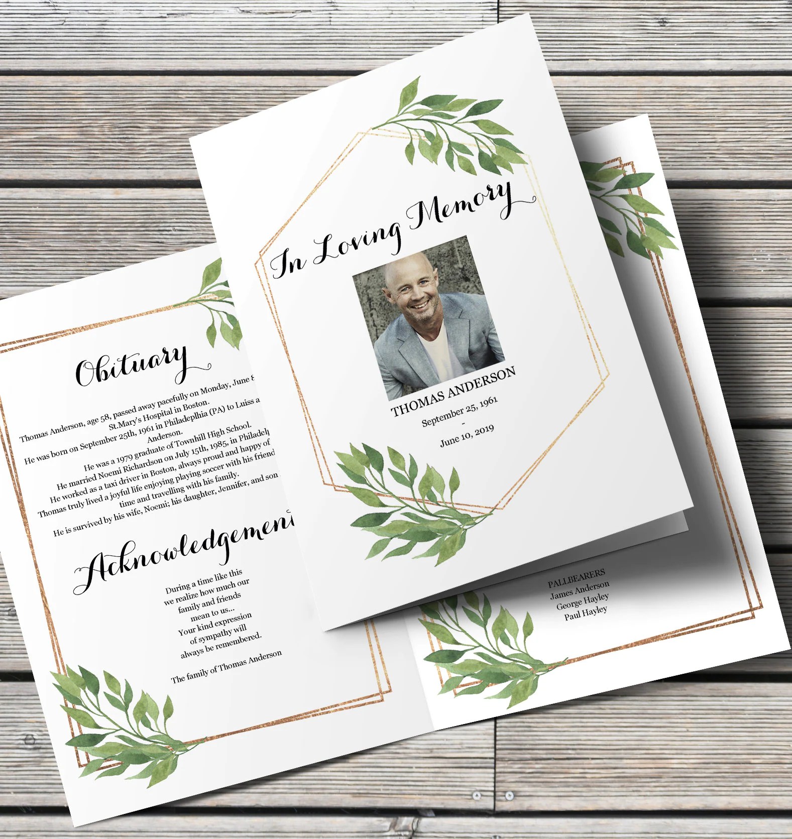 Editable Downloadable Printable Free Blank Funeral Program Templates ...