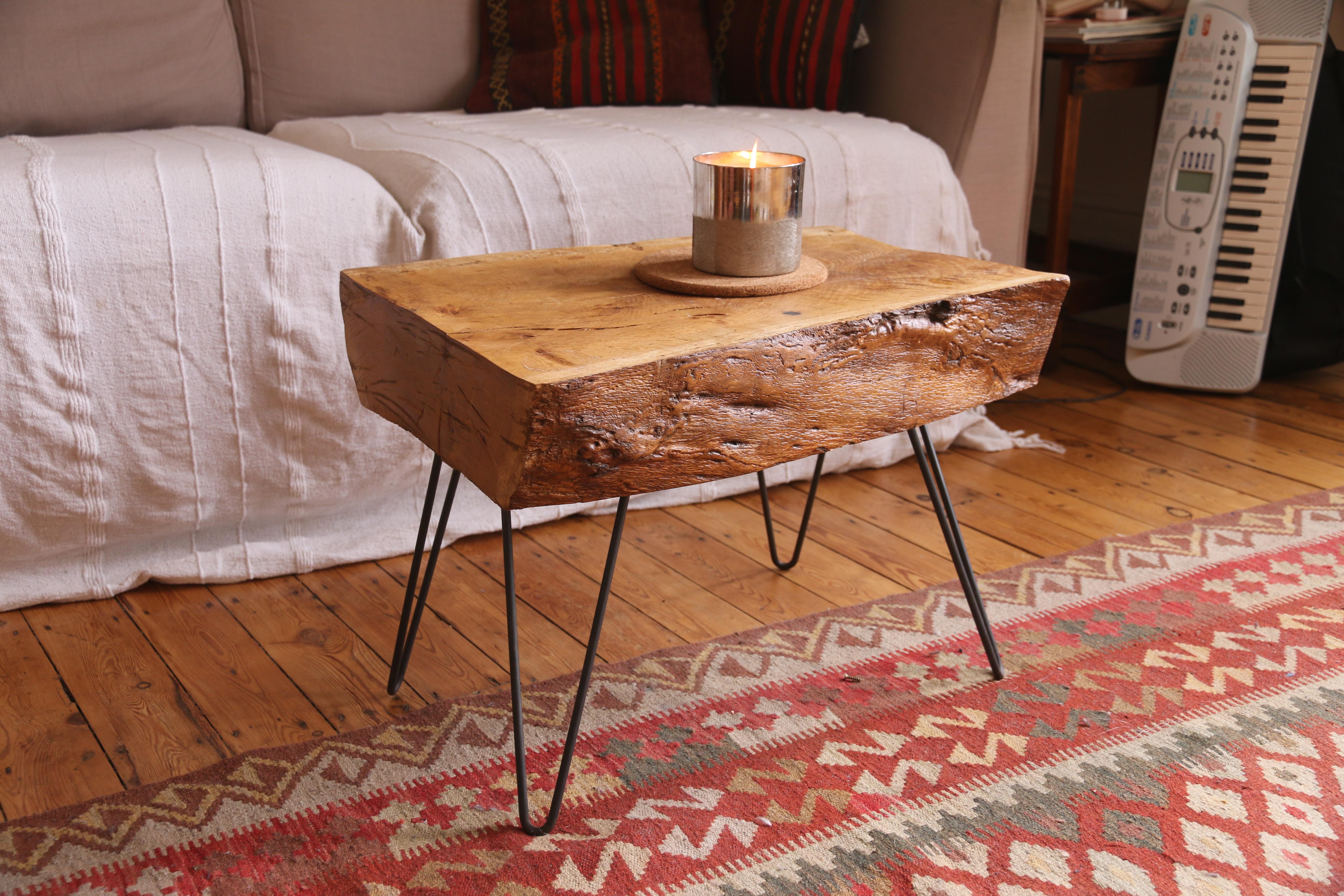 Oak Slab coffee table I made from a 5 inch cut slabporn