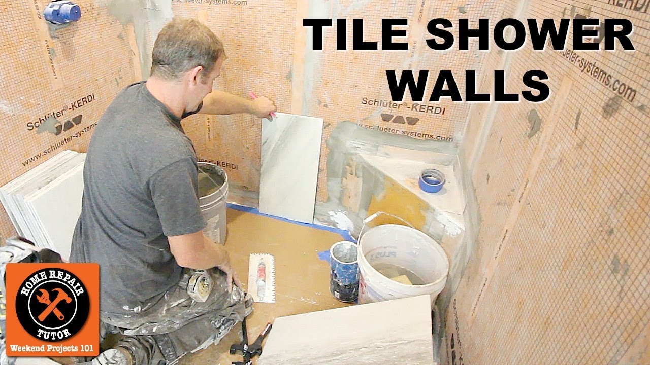 How to Tile a Shower Wall...Vertical 12x24 Porcelain by Home Repair