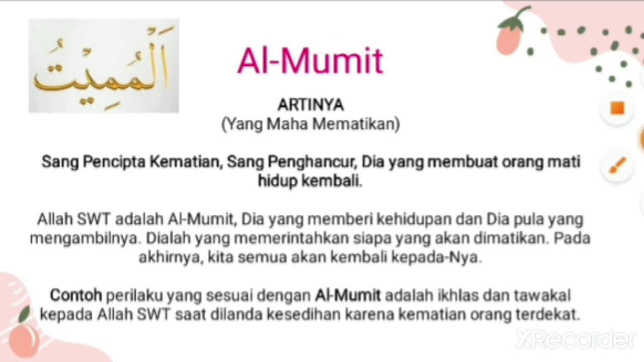 Al Mumit Artinya Sakit