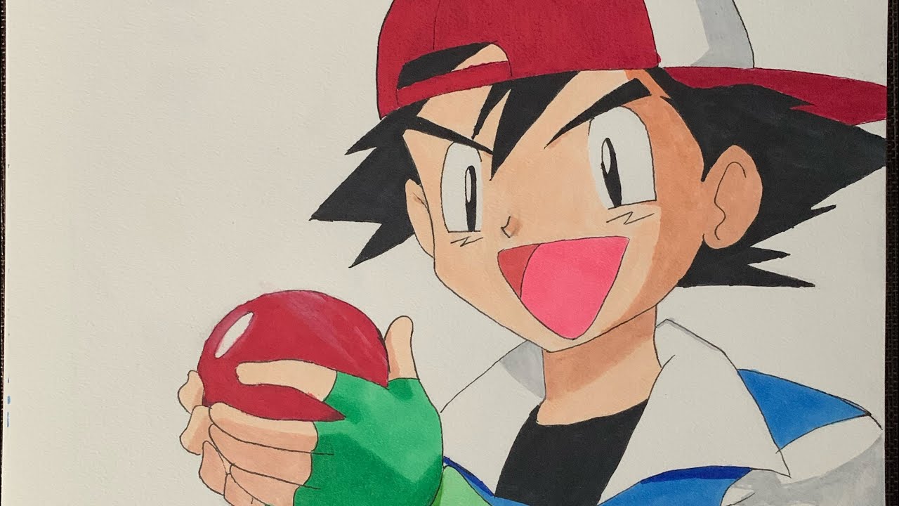 How To Draw Ash Ketchum From Pokemon Youtube - vrogue.co