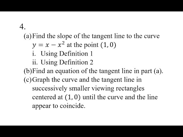 Find The Slope Of Tangent Line To